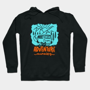 Adventure Awaits Vacation Camping Mountain Hiker Nature Lover Gift Hoodie